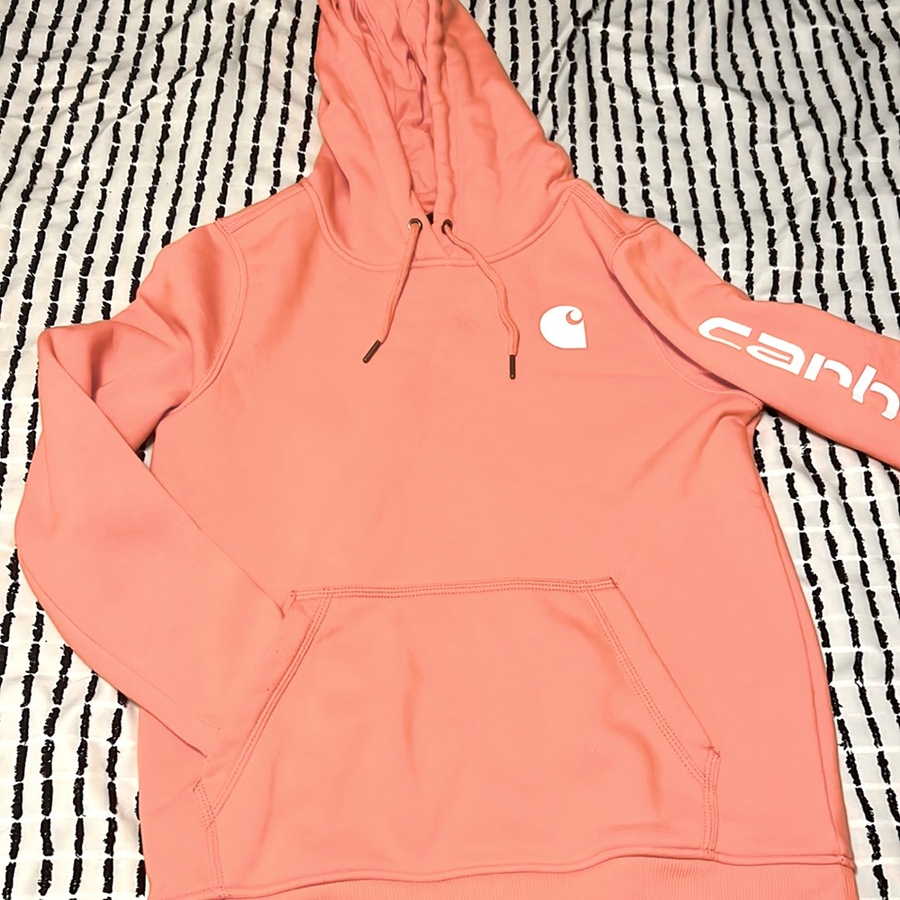 Coral Carhartt womens jogger and hoodie set